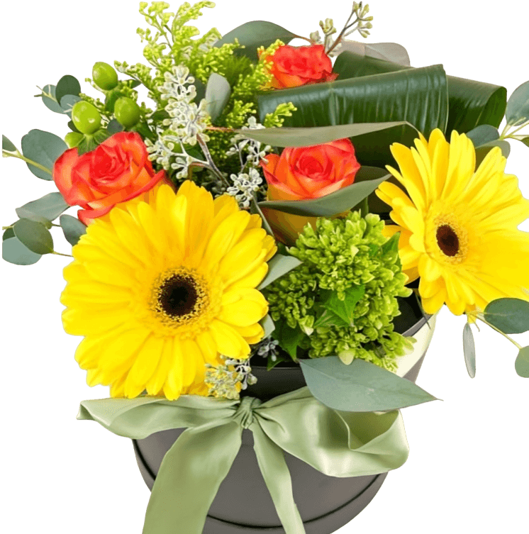 Signature Collection Designer Flower Box w/Green Ribbon